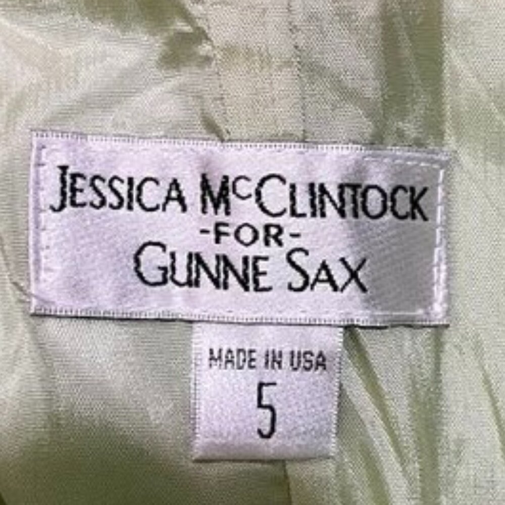 Jessica McClintock Gunne Sax Strapless Satin Ball Gown Lime/Black 5 HOLIDAY - Picture 12 of 16